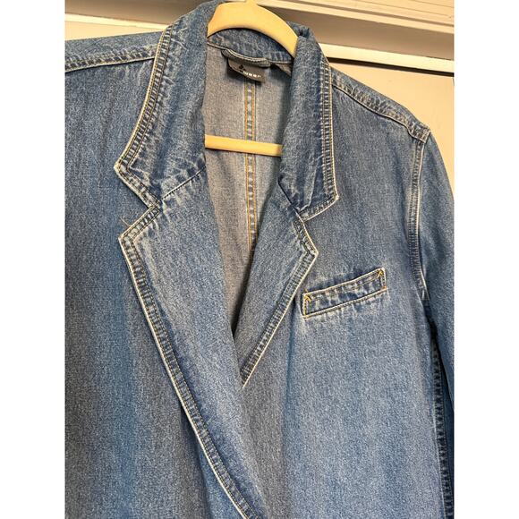 Vintage 80's LizWear Denim Blue Blazer Jacket  Sz12 - Picture 2 of 7
